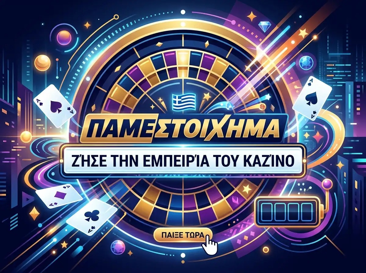 Πραγματικό στιγμιότυπο της αρχικής σελίδας του Pamestoixima.gr με την πλοήγηση της υπηρεσίας