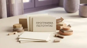 Αφηρημένη σύνθεση από ουδέτερες κάρτες προόδου και γεωμετρικά σύμβολα ανταλλαγής πάνω σε ανοιχτό φόντο